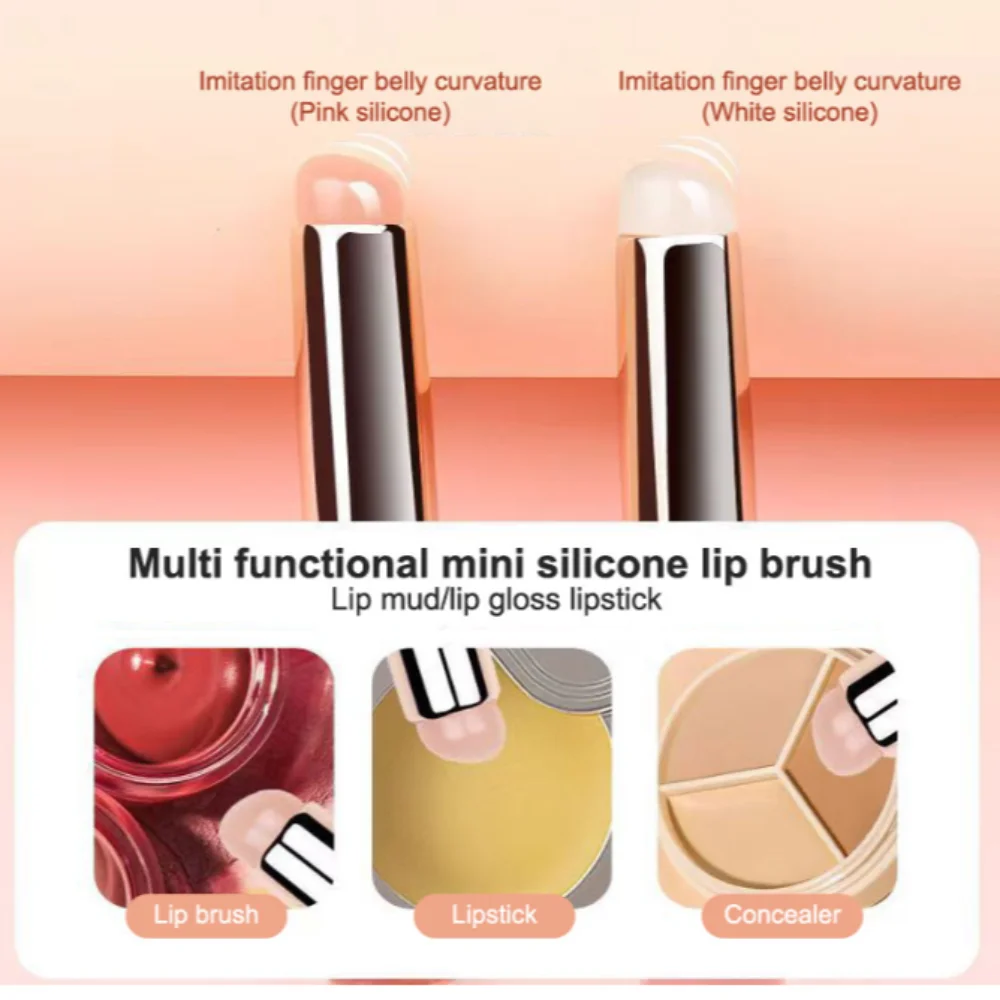 Rundkopf Silikon Lippen bürste mit Abdeckung keine gebrochene Upgrade abgewinkelte Concealer Pinsel Lip gloss Mini Lippenstift Make-up Pinsel Mädchen