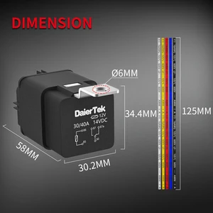 1PC SPDT 5 Pin Impermeável Auto Relé 12 V 40A Heavy Duty 14AWG 12 Volt Car Relé Kit Bosch Estilo e Arnês Set Para Automotive 8 principais vendas relevador bosch - №4