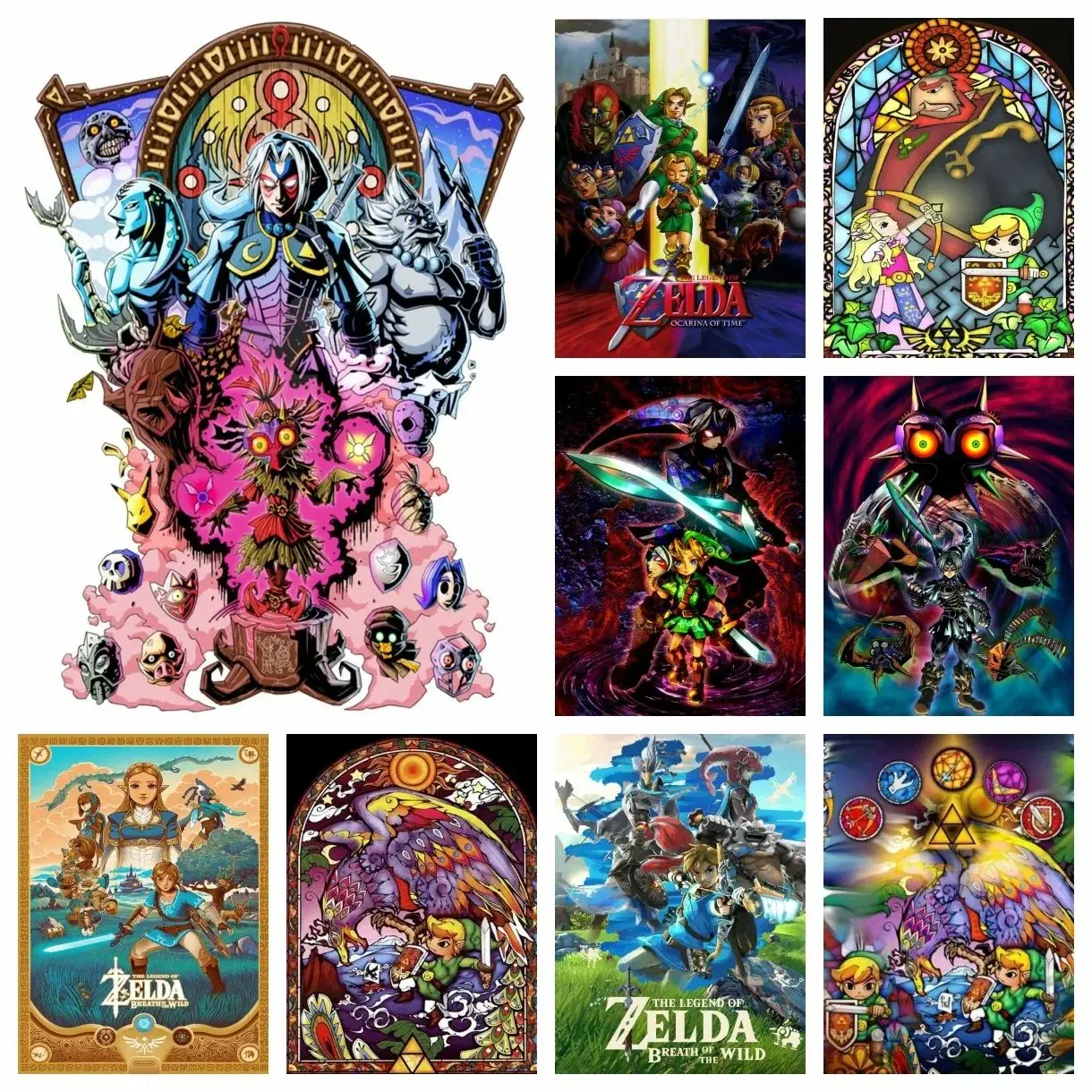 Zelda-Kit de pintura de diamante 5D DIY, pegatina de princesa, bordado de diamantes, punto de cruz, arte bordado, regalo para niños 1