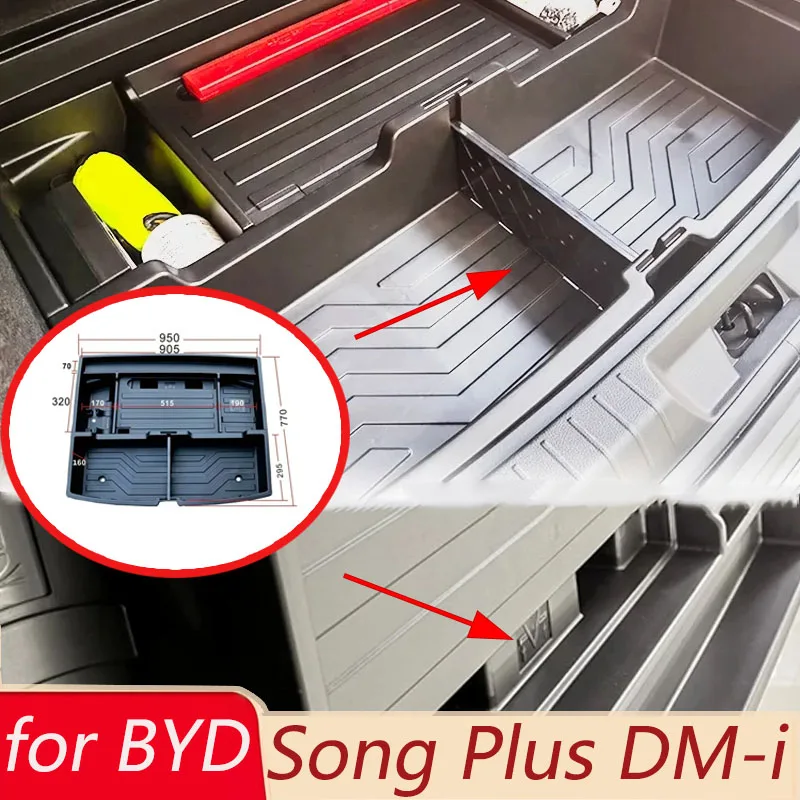 

Trunk Organizer Box for BYD Song Plus DM-i 2021-2024 SUV Car Interior Storage Stowing Tidying Body Kit Interior Accessories