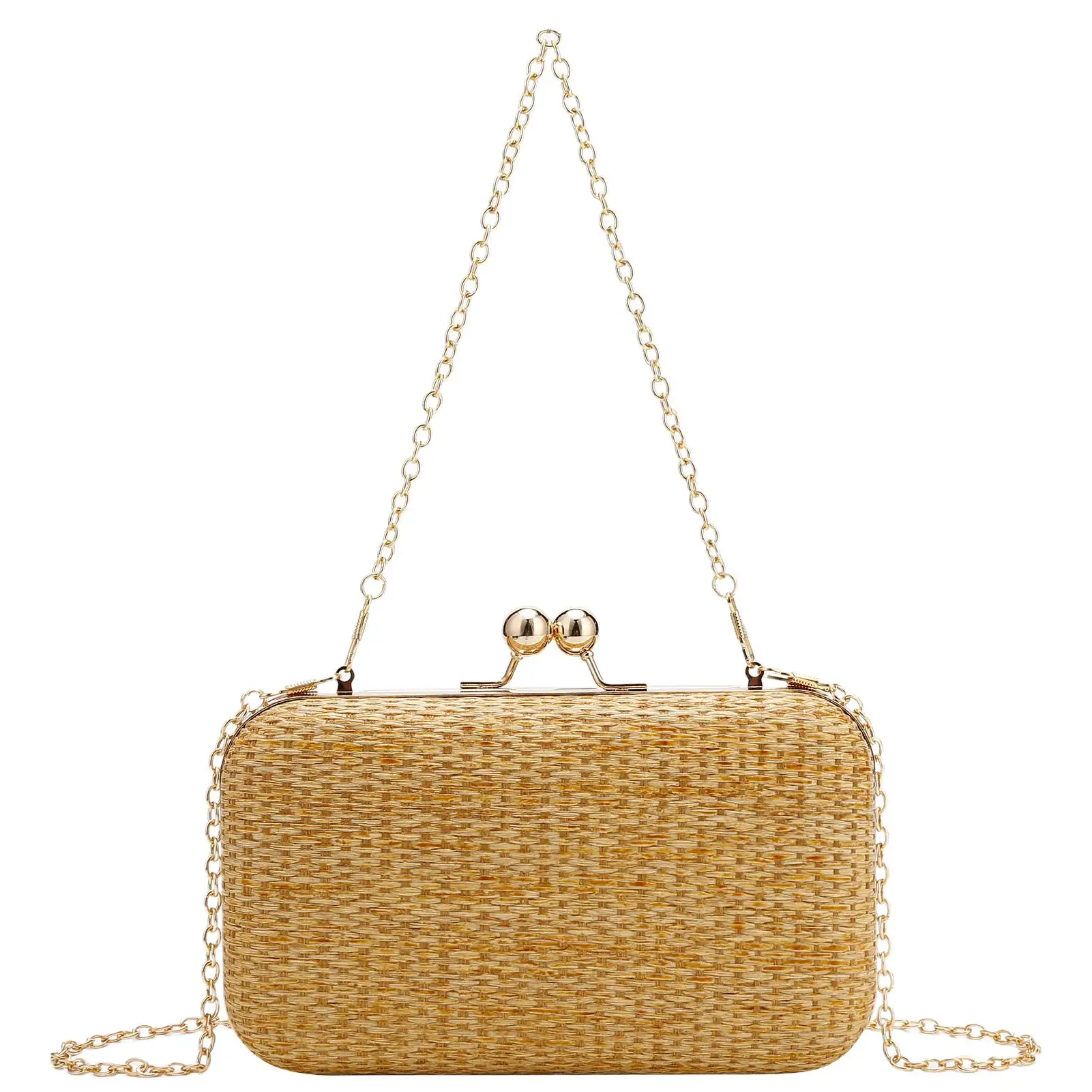 

Fashionable Knitting Clutch Boho Style Casual Chain Crossbody Bag Single Shoulder Bags Women Outdoor Holiday Phone Storage Bag