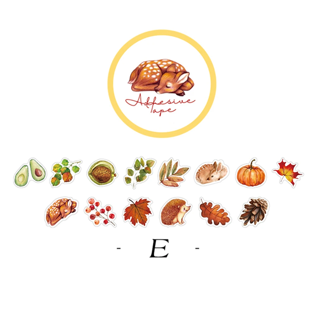 100Pcs/Roll Flowers Rabbits Animals Washi Tape Stickers Cute DIY Hand Account Collage Junk Journal DIY Scrapbooking Stickers