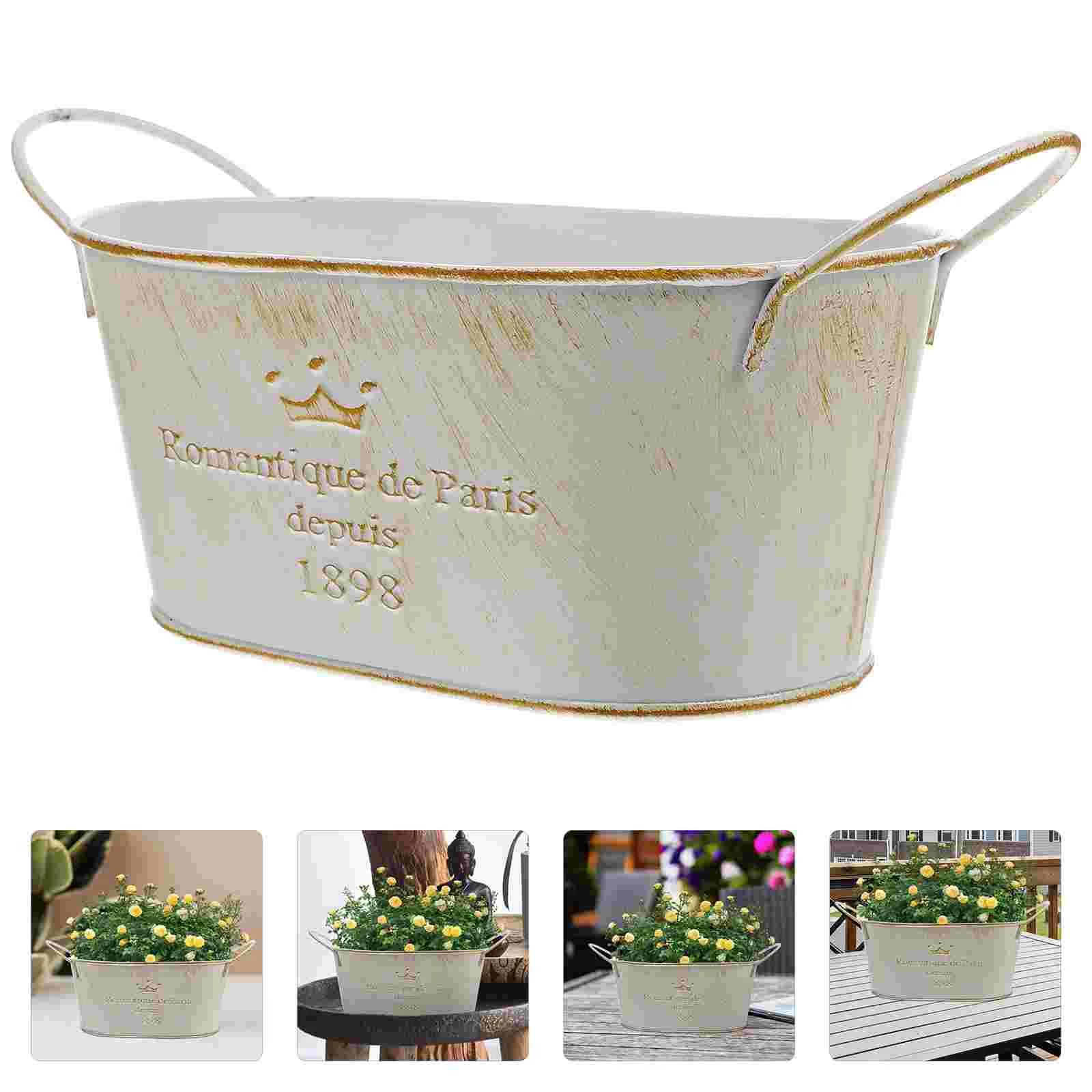 

Metal Vases Vintage Flower Pot Retro Flower Pot Farmhouse Flower Vases Vintage Flower Bucket Vintage Flower Jugs Vintage Planter