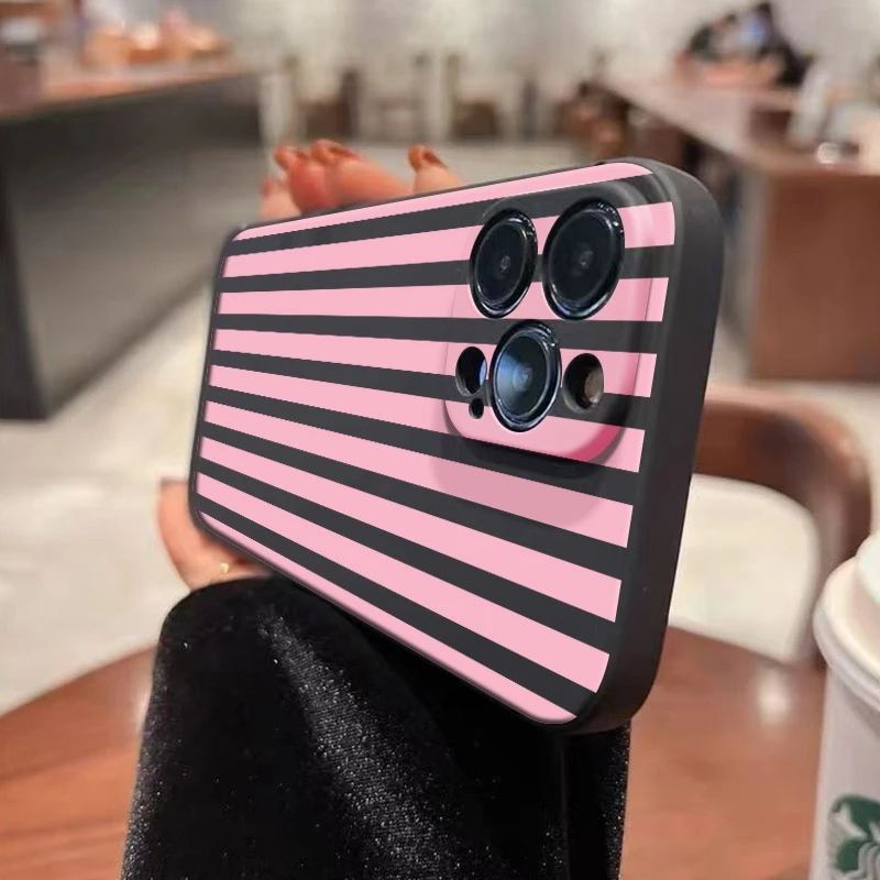 Coque de téléphone à motif de rayures roses minimaliste, étui pour Honor X9C, Honor X9 X8 X7A X7B X6 Magic 7 6 5 4 Lite 300 200 100 90 Pro