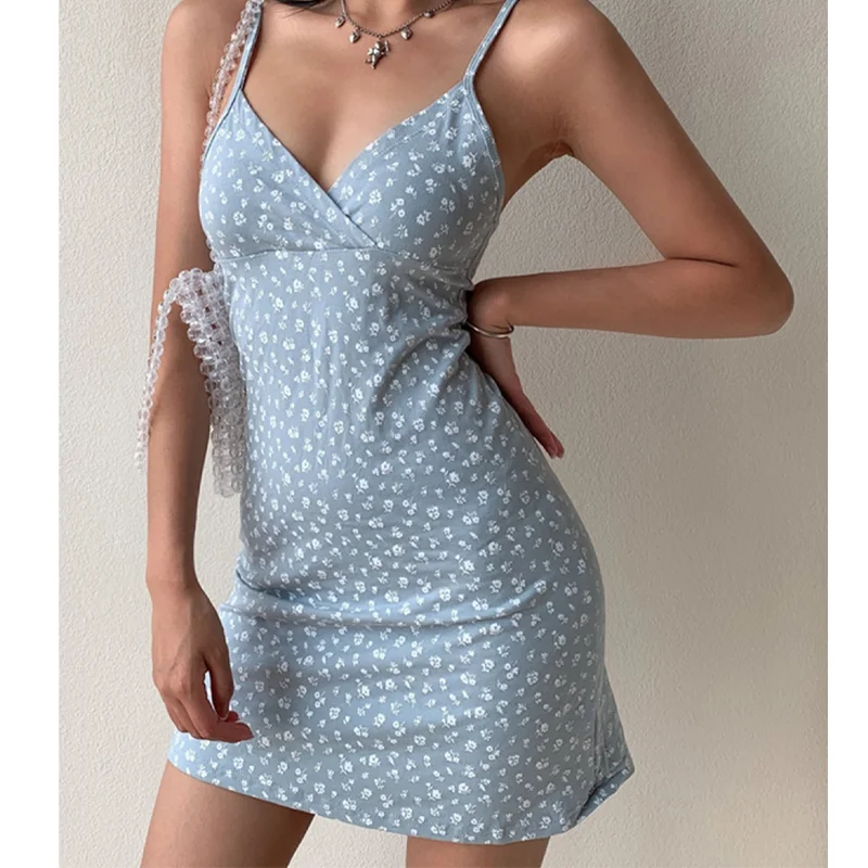 Robes d'été pour femmes, imprimé floral, sans manches, dos nu, Slim, Sexy, décontractée, Maxi, élégante, Streetwear, robe de soirée