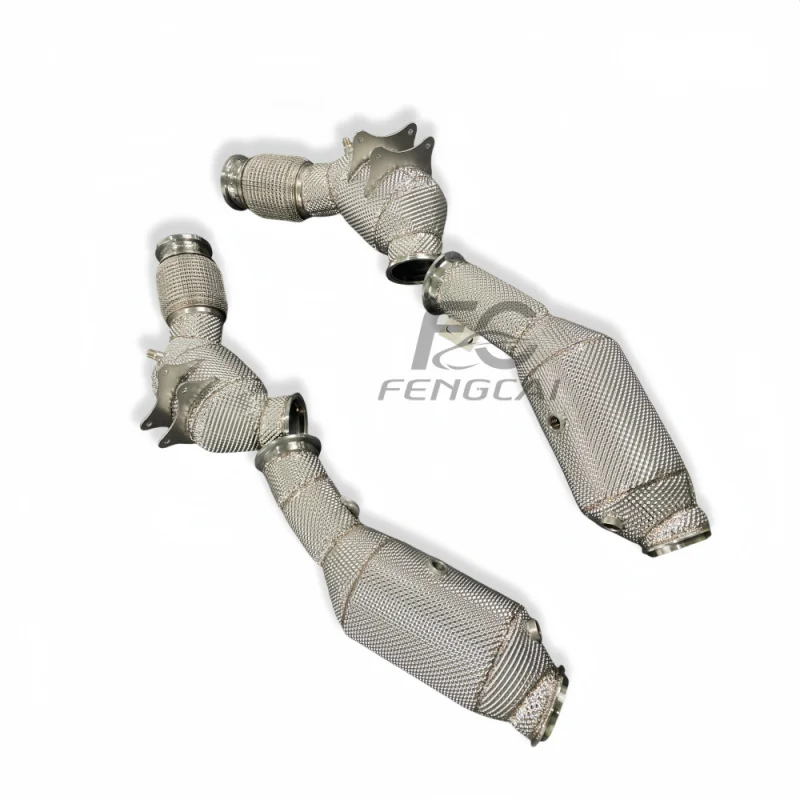 High-flow Downspout Exhaust for Maserati MC20 3.0T 2020-2023 Racing Performance with Heat Shield and No Engine Fault Light