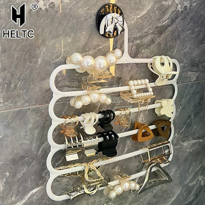 5 Layers Hair Claw Storage Rack Organizer Large Capacity Thickened Headband Holder Wall Hanging Hairpin Hanger Space For Women