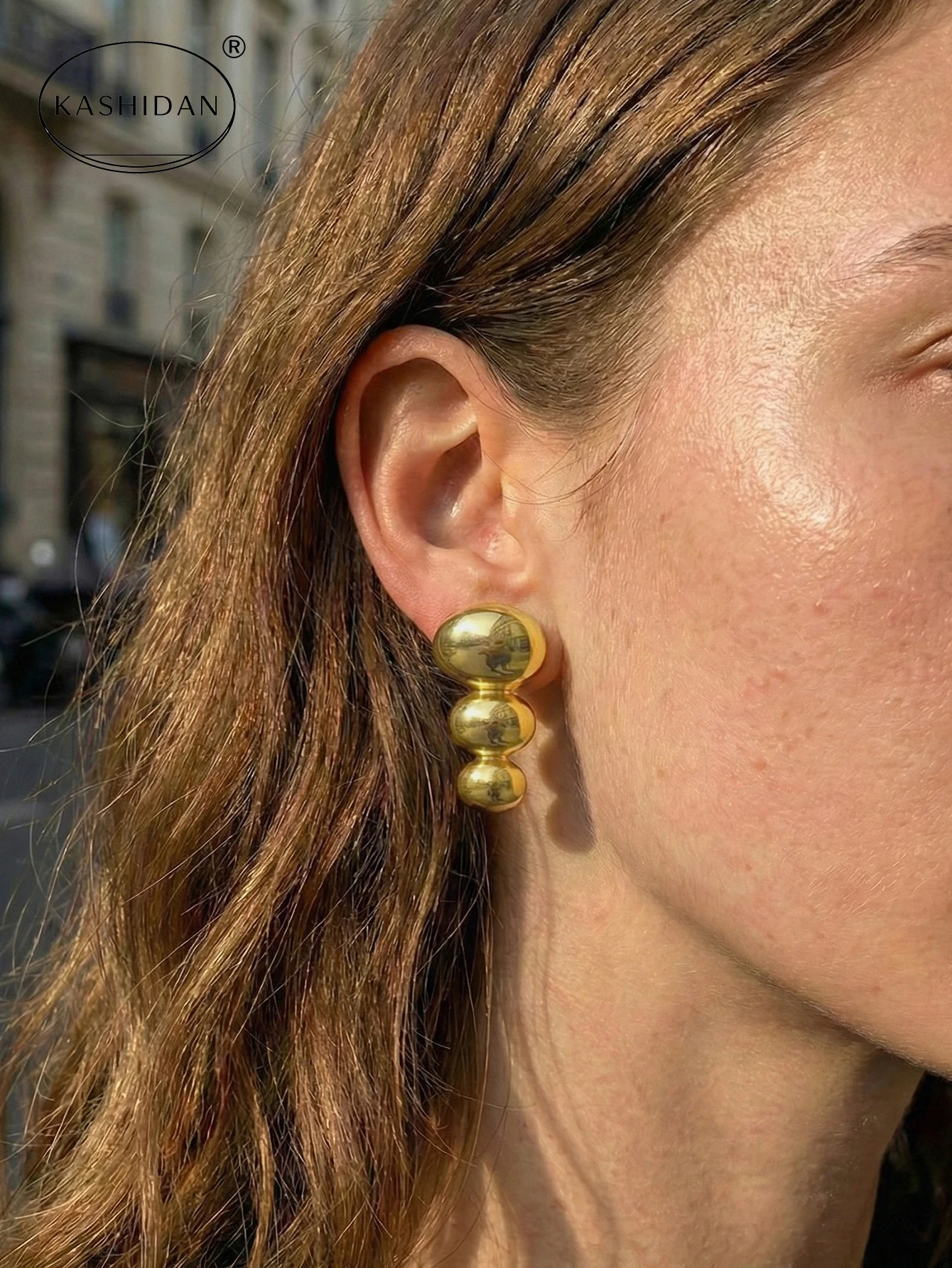 Fashion Jewelry Stainless Steel Gold Stud Earrings, Exquisite Women's Stud Earrings, Waterproof Hypoallergenic Accessories