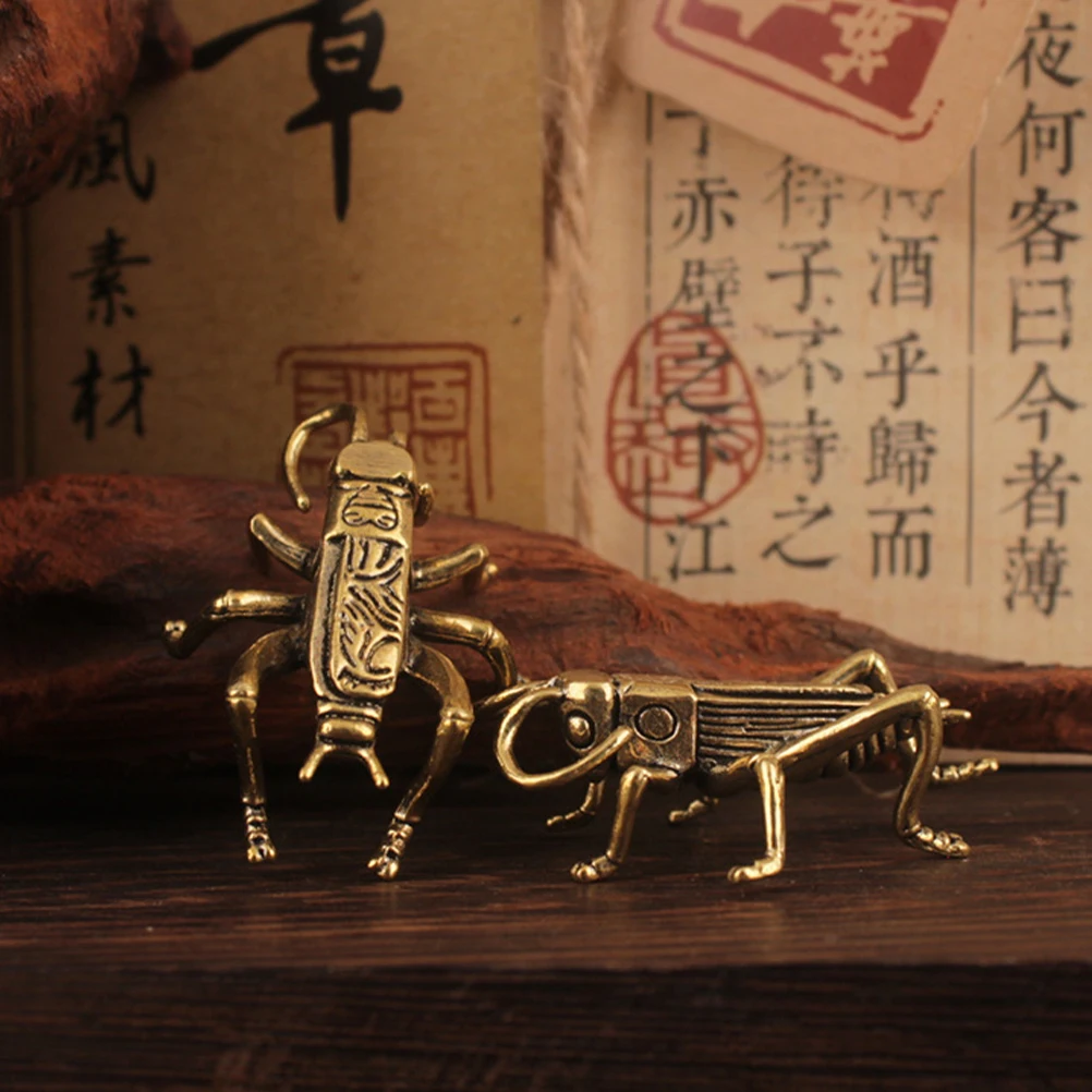 

3 Pcs Ornaments Copper Statue Small Brass Metal Handiwork Figurines Decor Decorative Vintage