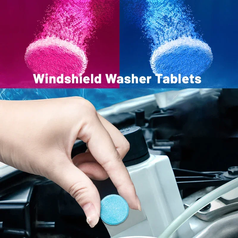 20/40Pcs Car Solid Cleaner Windscreen Cleaner Wiper Effervescent Tablets Auto Glass Water Toilet Cleaning Car Accessories