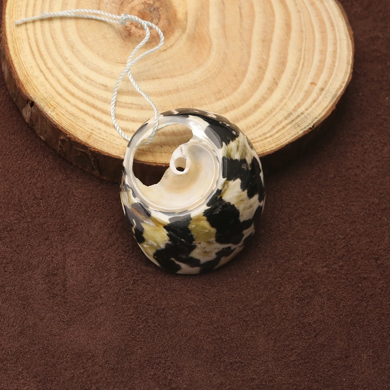 

Natural Conch Shell Intarsia Polished Pendant Bead Jewelry Making Accessory 39x36x12mm 8.57g