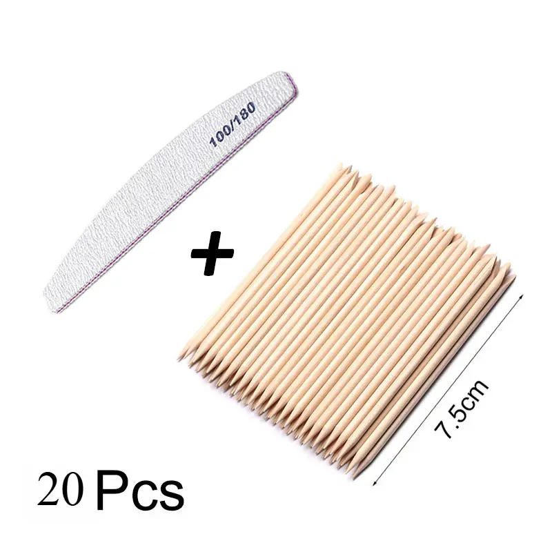 Nail Art Pusher Orange Holzstäbchen Duable-Head Pediküre Maniküre Sticks für Salon Strass Punktierung Entfernung Nail Art Pflege Werkzeug