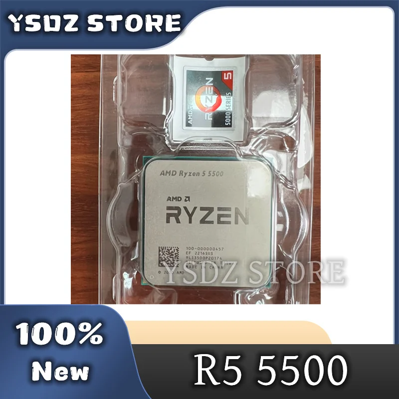 

AMD Ryzen 5 5500 CPU Processor R5 5500 100% Brand New 6-Core Socket AM4 65W Desktop Game Computer CPU Without Cooler Fan