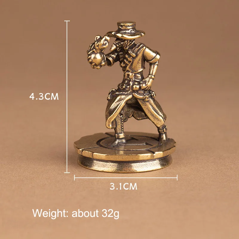 Solid Brass Dance Cowboy Figurines Miniatures Vintage Metal Characters Model Statue Desktop Toy Ornament Decorations Collections