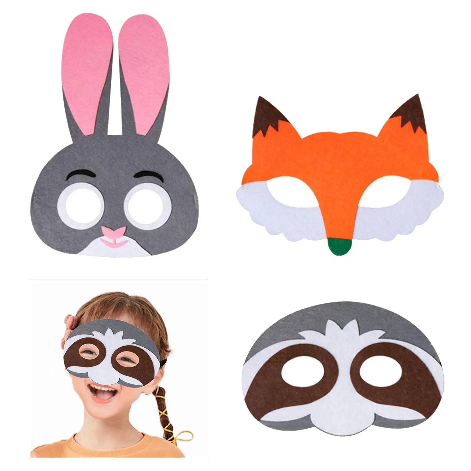 Animal Felt Mask Party Favor Headgear for Carnival Birthday Party Events