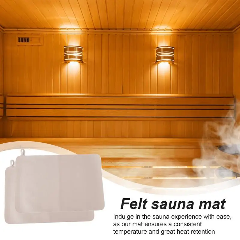 Sauna Mat 2X Soft Felt Sauna Cushion Steam Room Accessories Water Absorbent Heat Insulation Mat Bench Protector for Sauna Bath