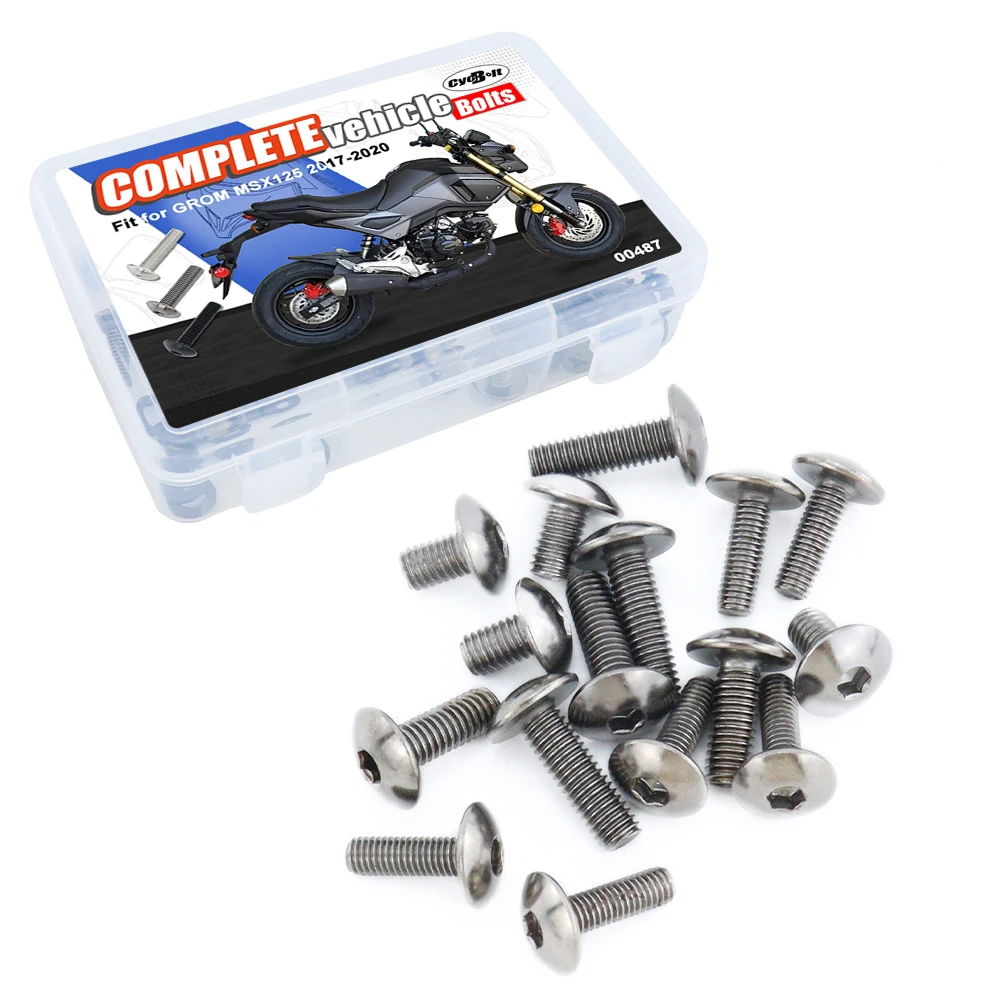 

For Honda GROM MSX125 2017 2018 2019 2020 Motorcycle Complete Full Fairing Bolts Kit Steel Screws Shoulder Washers Fairing Clips