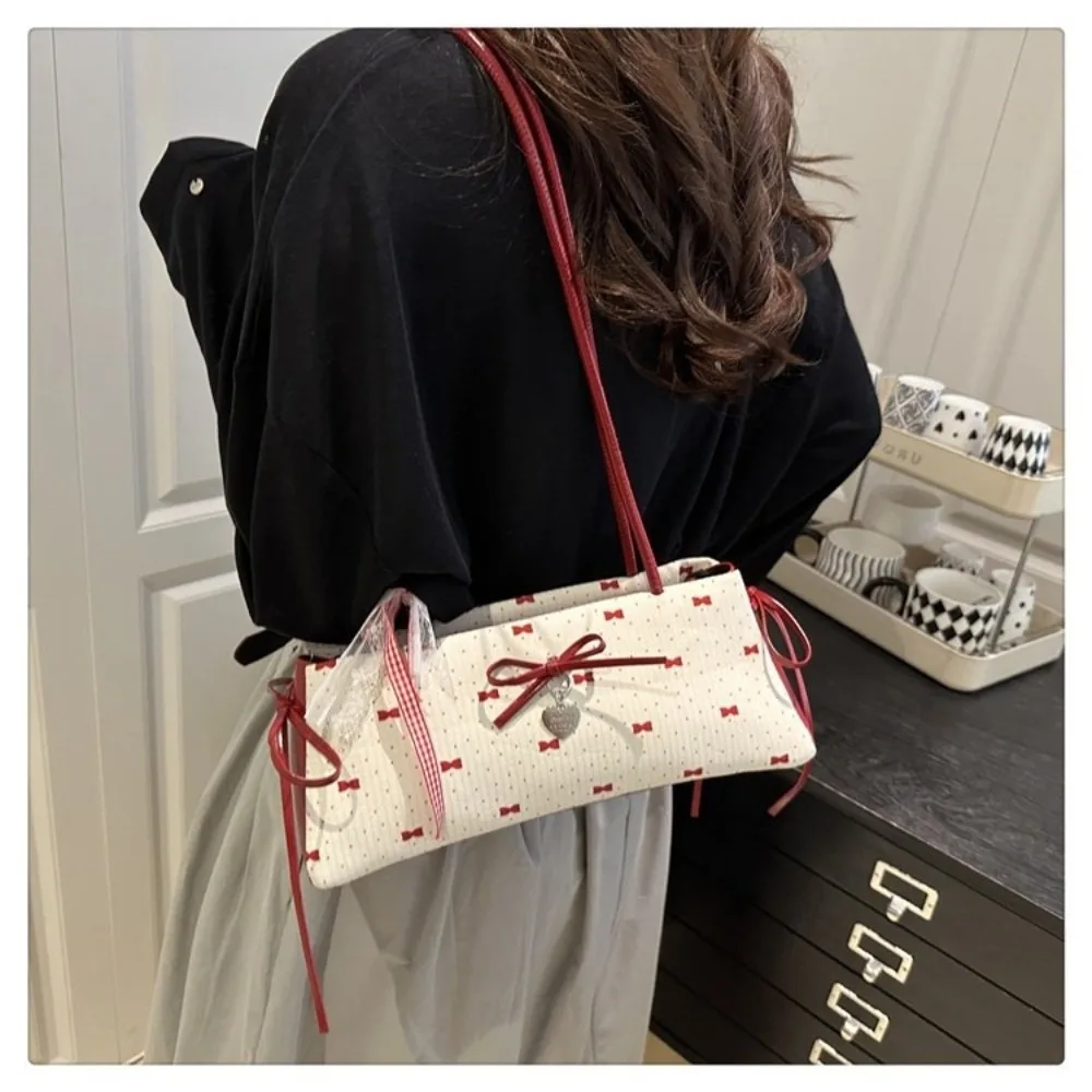 

Модная женская сумка с бантом, милая сумка через плечо на молнии, большая вместительная женская сумка подмышками