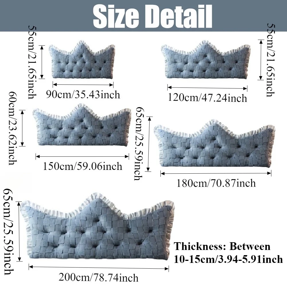 Thickened Soft Headboard Pillows Plush Cushions Backrest Sofa Waist Cushion Sleeping Pillow for Bed Sofa Bay Window Tatami Cojin