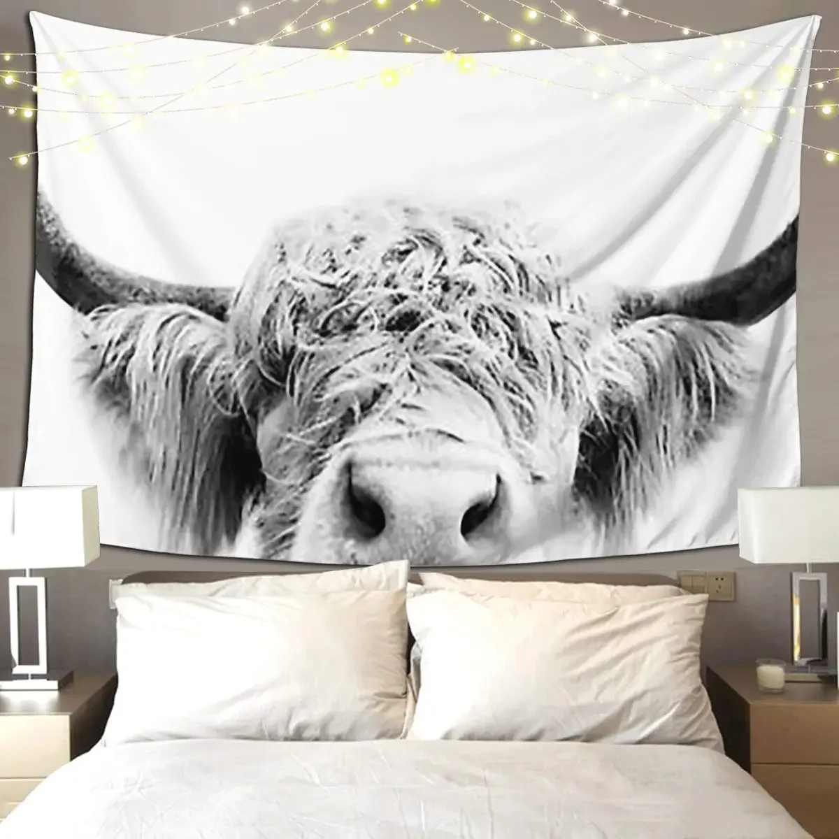 

Peeking Cow Tapestry Hippie Wall Hanging Aesthetic Home Decoration Tapestries for Living Room Bedroom Dorm Room