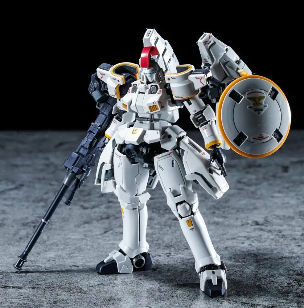 Bandai genuíno tallgeese ew rg 1/144 anime figura de ação robô periferia colecionável montagem modelo brinquedos ornamento presente crianças