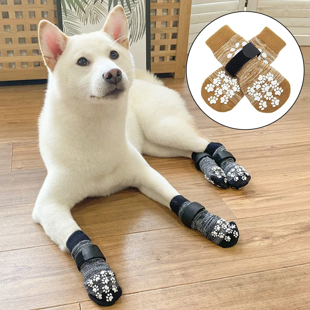 

4PC Pet Dog Shoes Socks Outdoor Indoor Waterproof Non-slip Dog Shoes Dog Cat Paw Protector Socks Pet Paw Protector Dogs Socks