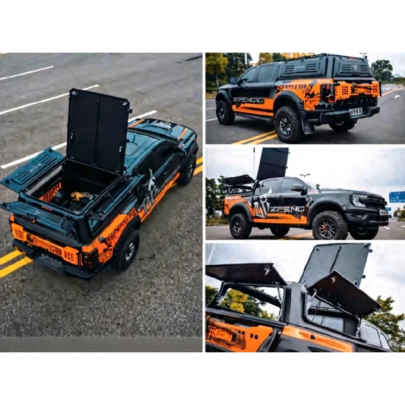 Full-height Aluminum 4X4 Pickup Canopy Four-side Waterproof Locking Truck Bed Cover Accessories