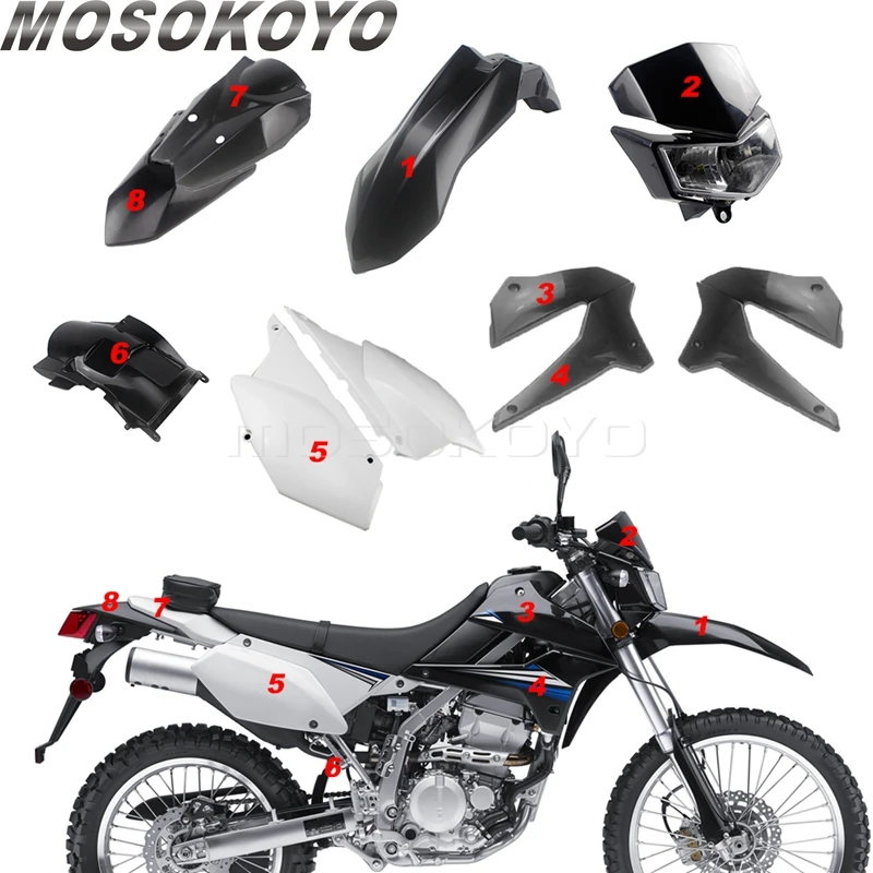 For Kawasaki KLX 250 KLX250 2008-2019 Plastic Full Protect Guard