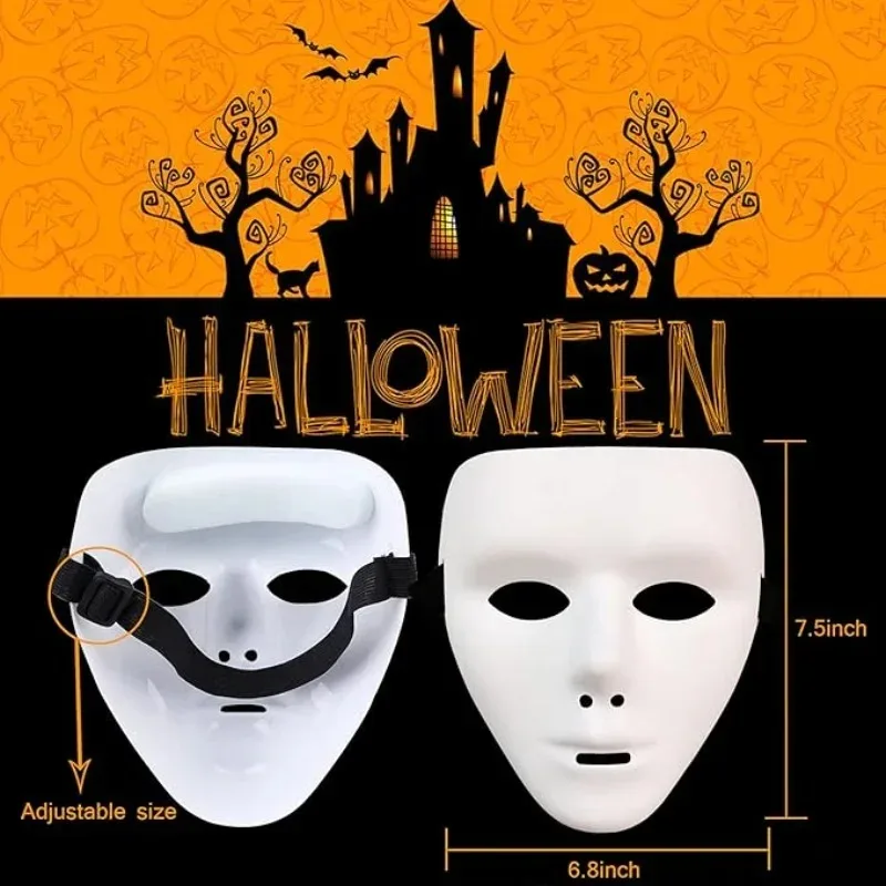 1-20PCS Halloween Cosplay Masquerade Mask Full Face Hand Painted Design for Kids and Adults Party Decoration Costume Accessories