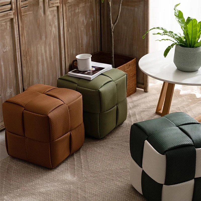 

Green Square Foot Stool Salon Ergonomic Mobile Cute Living Room Designer Office Foot Stool Italian Sgabello Luxury Furniture