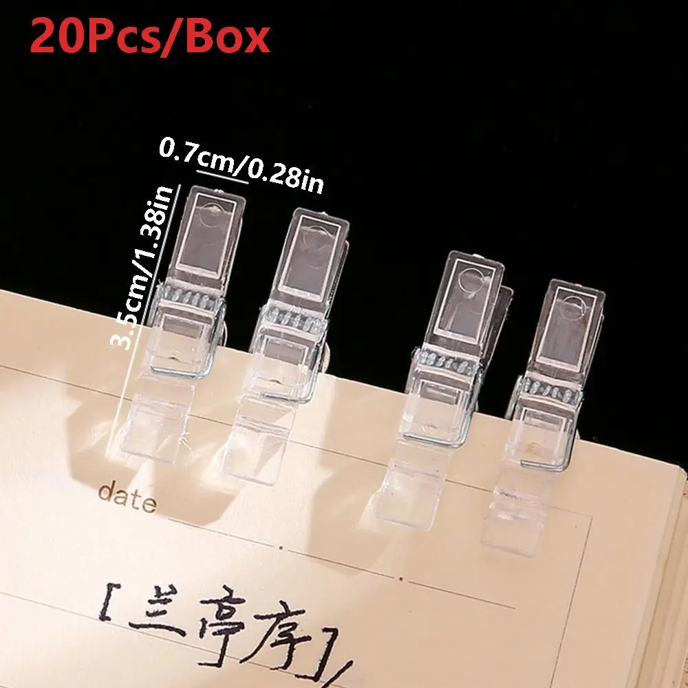 20Pcs/Box Mini Transparent Clip Push Pins Creative Plastic Pushpins with Clips Multifunctional DIY Blackboard Push Pins