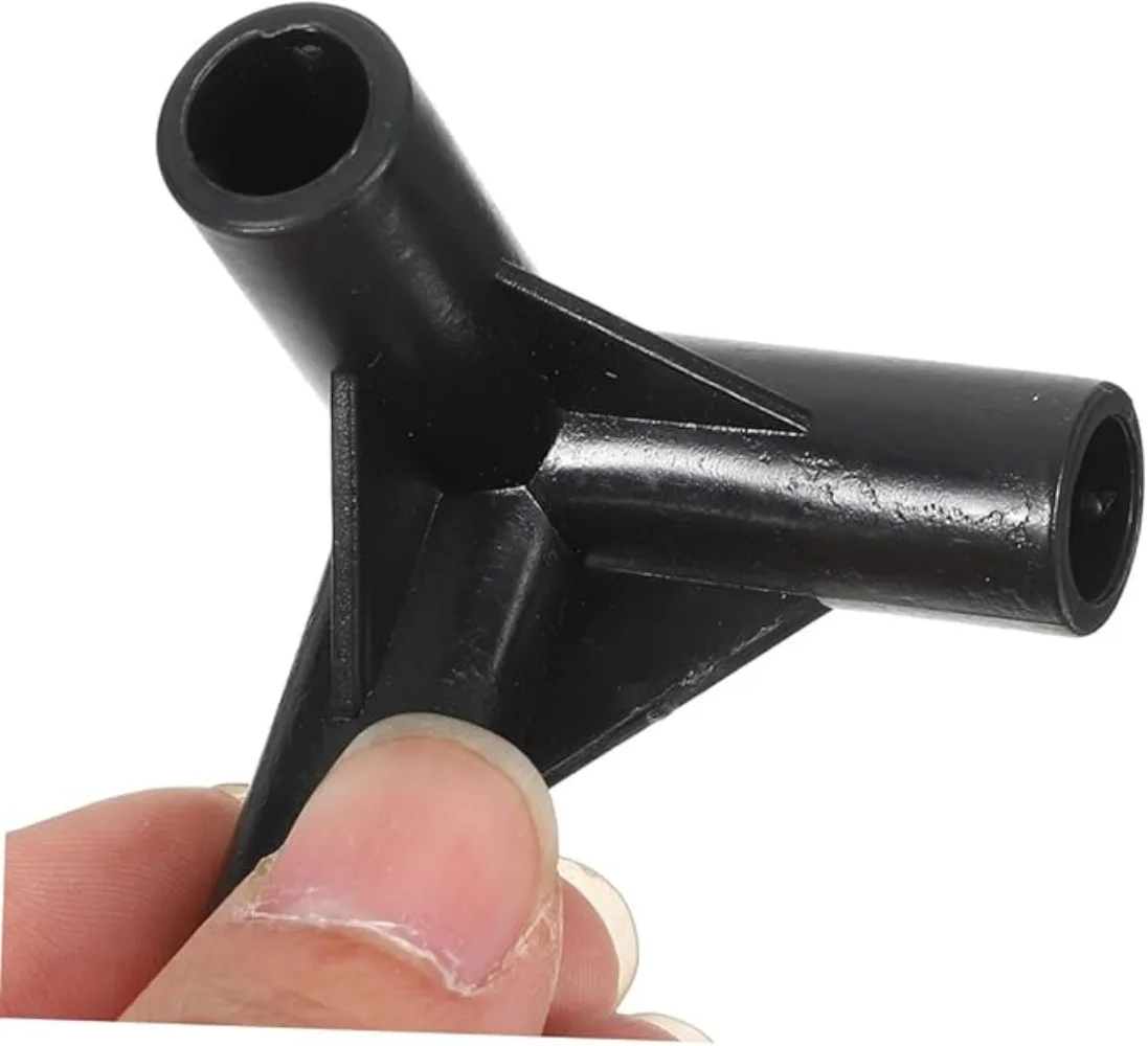 Black Pipe Connector DIY Shelf Tent Fixed Connector Fittings I.D 8/12/16/19mm ABS Plastic Four Way Elbow Straight Joint