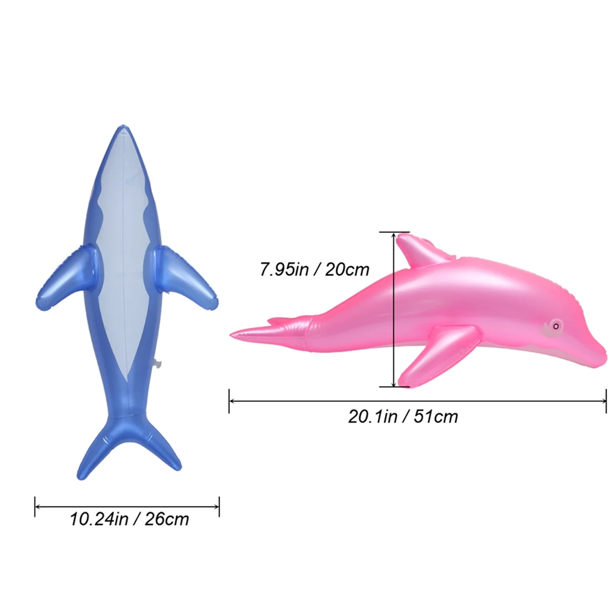 A79E-2PCS Inflatable Dolphin Beach Swimming Pool Game Toy Float Water Sports Inflatable Toys for Kids Swimming Pool Toys