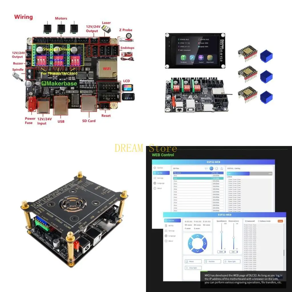 

MKS DLC32 v2.1 32 -битный grbl Offline Board Board Комплект TS35 ЖК -экран с TMC2209 Best Sale