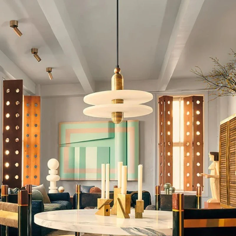 

Creative Art Decor Pendant Lights Classy Gold Real Marble Chandelier Elegant Lustre Lighting Fixtures Dining Living Room Bedroom