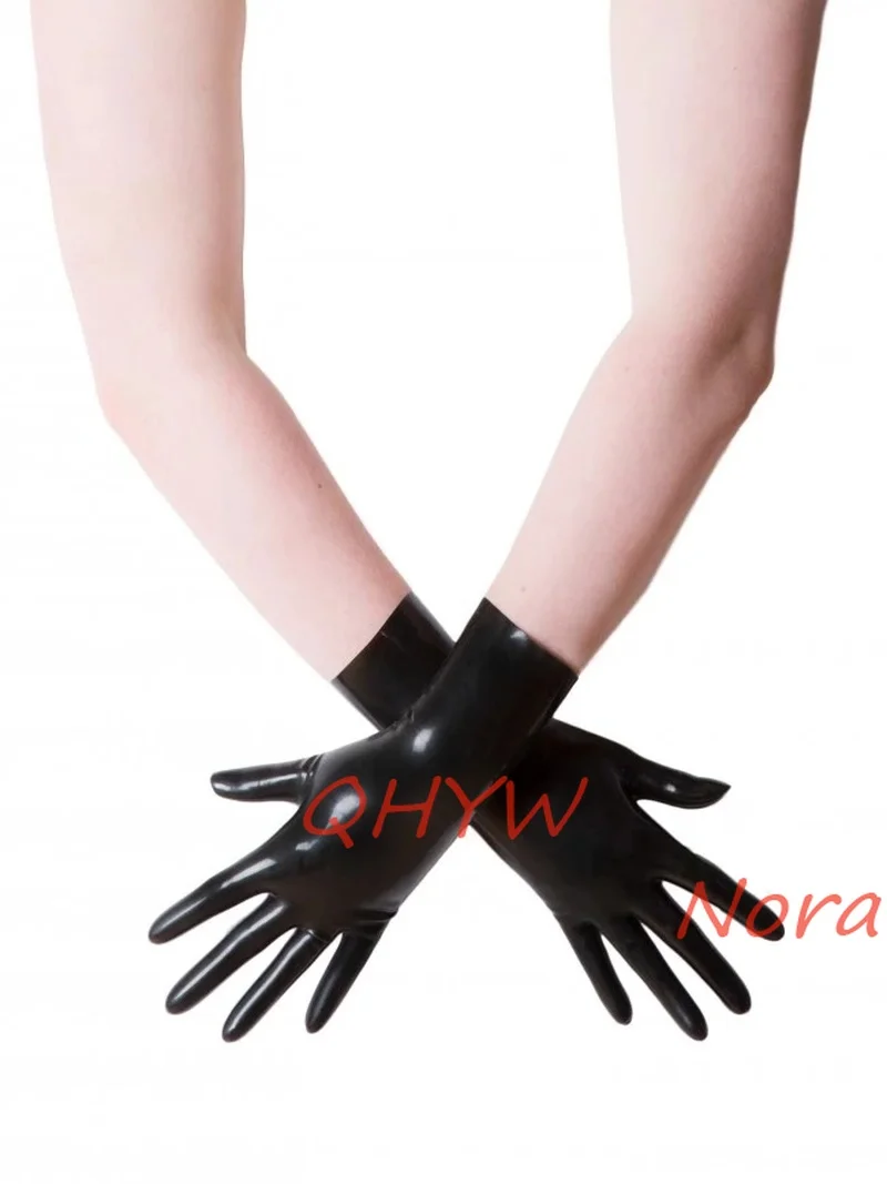 

Sexy Unisex Short Gloves Mittens Latex Rubber Wrist Gloves Fetish Costume Female