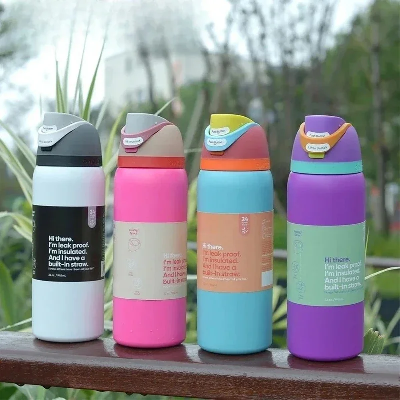 

24Oz Hot sales Insulated Stainless Steel Water Bottle with, BPA-Free Sports Water Bottle,Great for Travel,Portable Handheld Cup