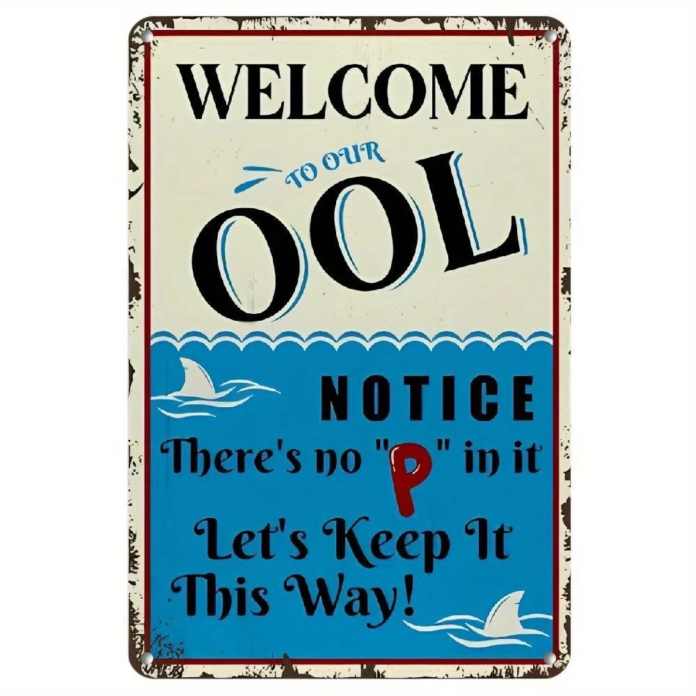 Tin Metal Signs Home Décor 8x12 Funny Pool Rules 