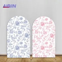 Blue or Pink Flower Arch Backdrop Cover Wedding Bridal Shower Birthday Bachelorette Party Decor Portrait Photography Background