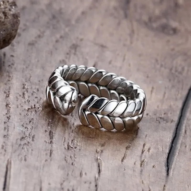 1 Piece 7MM Alloy Wheat Opening Ring Women And Men Vintage Leaf Adjustable Finger Ring Fashion Jewelry