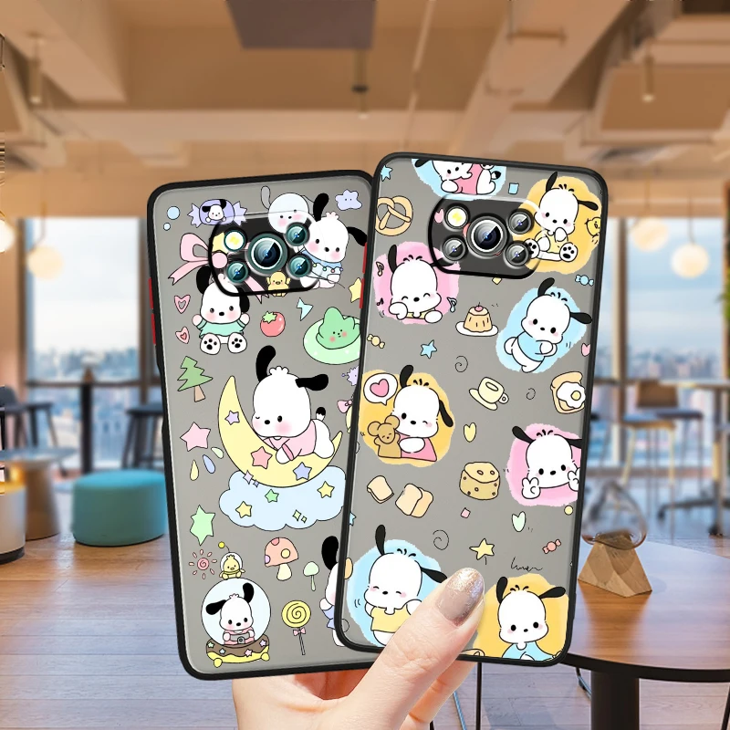 Sanrio Pacha Dog Cute Cartoon Frosted Translucent For Xiaomi Mi Poco X5 X4 X3 M6 M5S M5 M4 M3 F5 F4 F3 F6 Pro 5G Back