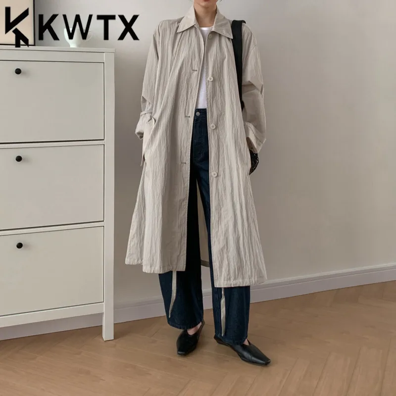 

Женский плащ KWTX, повседневная облегающая уличная одежда, минималистичный, элегантный, офисный, шикарный, весна-лето 2022, дизайн высокого качества