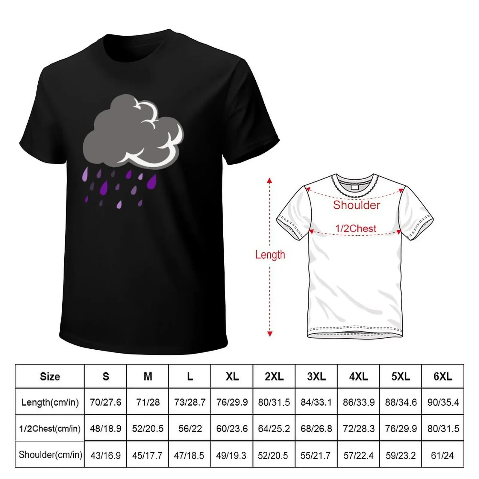 Literal Purple Rain Cloud T-Shirt street wear anime stuff designer t shirt men