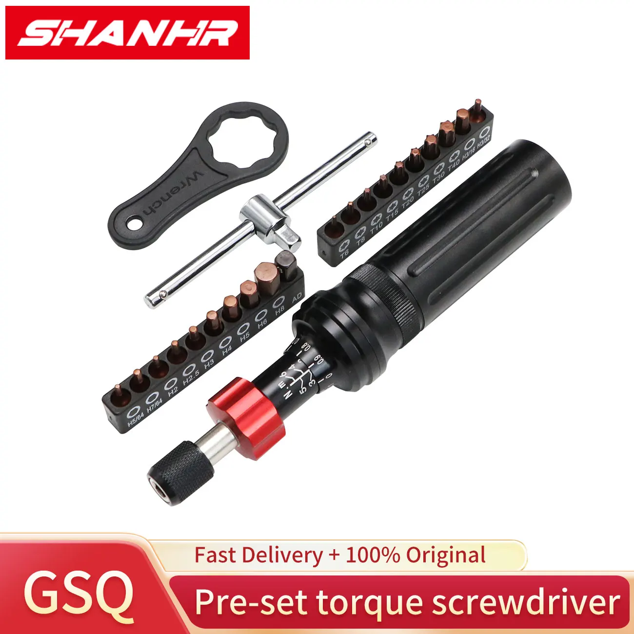 AliExpress SHANHR Torque Screwdriver Wrench Driver Set,20 Bits, 1/4” Bit Adaptor,Quick Clamp,For Tools, Bike Repairing and Mounting