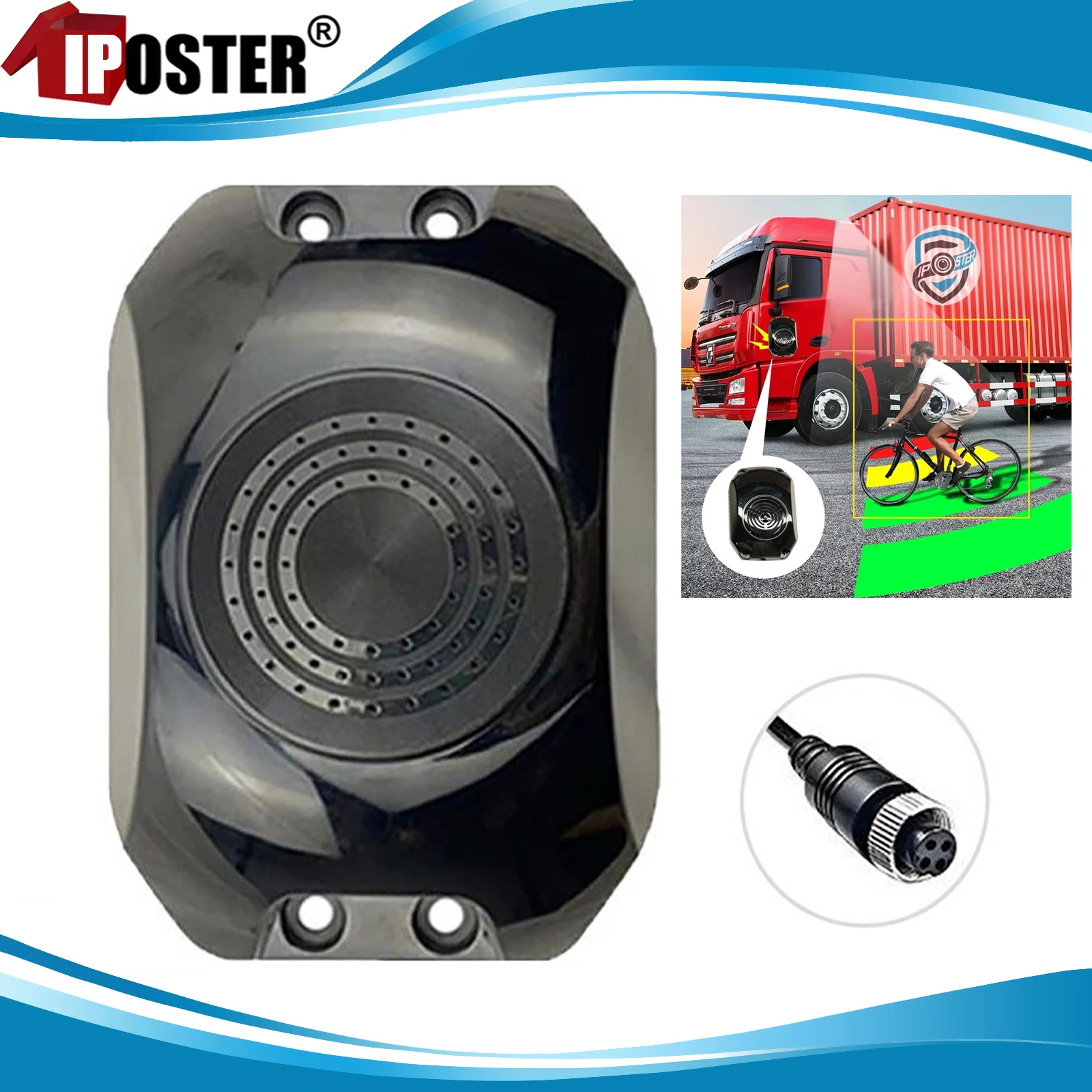 

iPoster Millimeter Wave Sound Light Alarm Waterproof 5 Warning Mode For Truck Bus Rvs