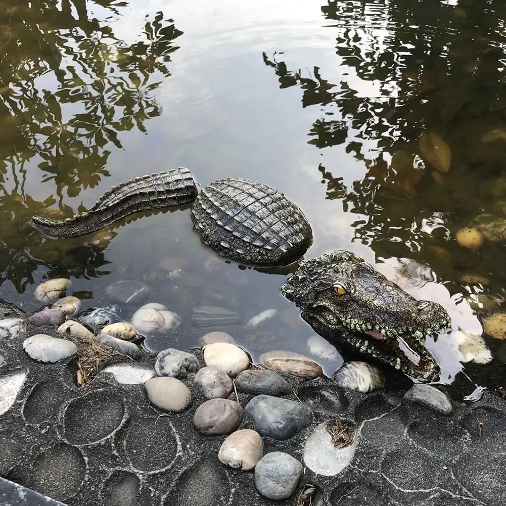 Floating Crocodile Decoration Pond Resin Simulation Statue Garden Figurine Garden Ornament Ponds Lakes Decoration