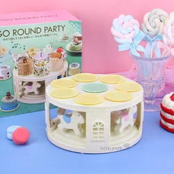 Carousel Cupcake Holder Multifunctional 360 Degree Automatic Rotating Plates for Parties Birthday Festivals Home Desserts