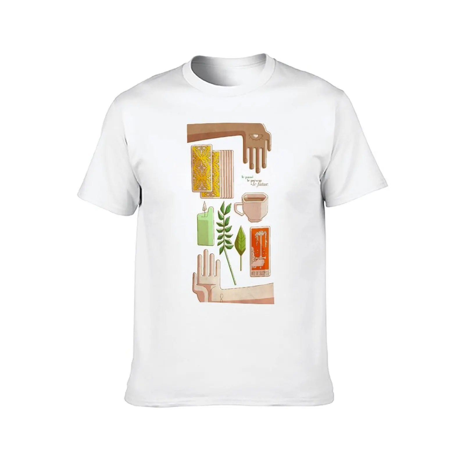 التارو - Passé، present et futur تي شيرت تي شيرت رجل عادية تي شيرت للرجل القطن تي شيرت #2