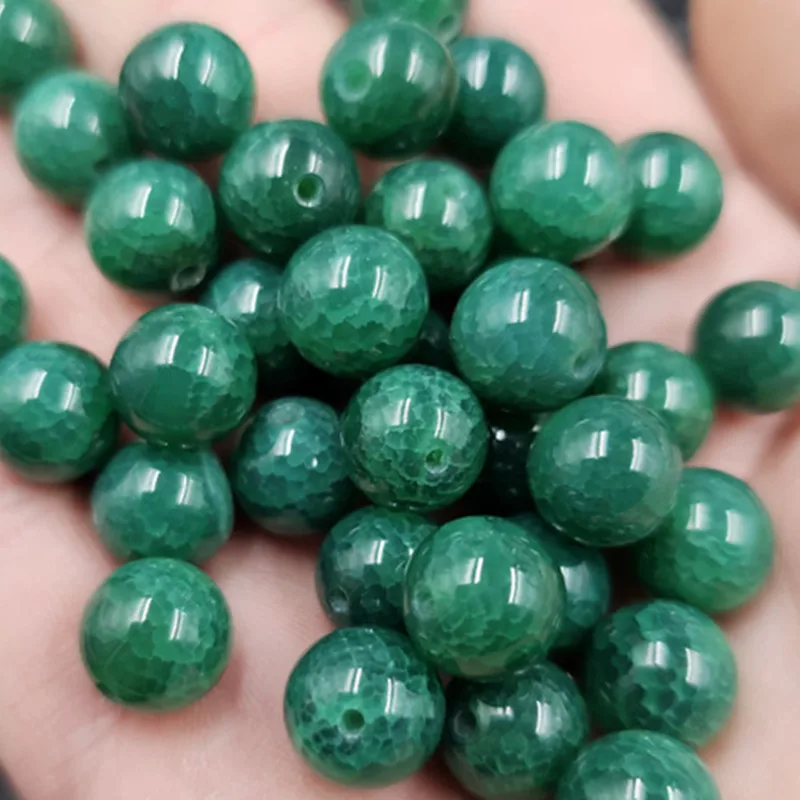 1pcGreen Dragon Scale Agate round Beads Jade Scattered Beads Turquoise BeadsdiyBracelet Necklace Accessories Beads Wholesale