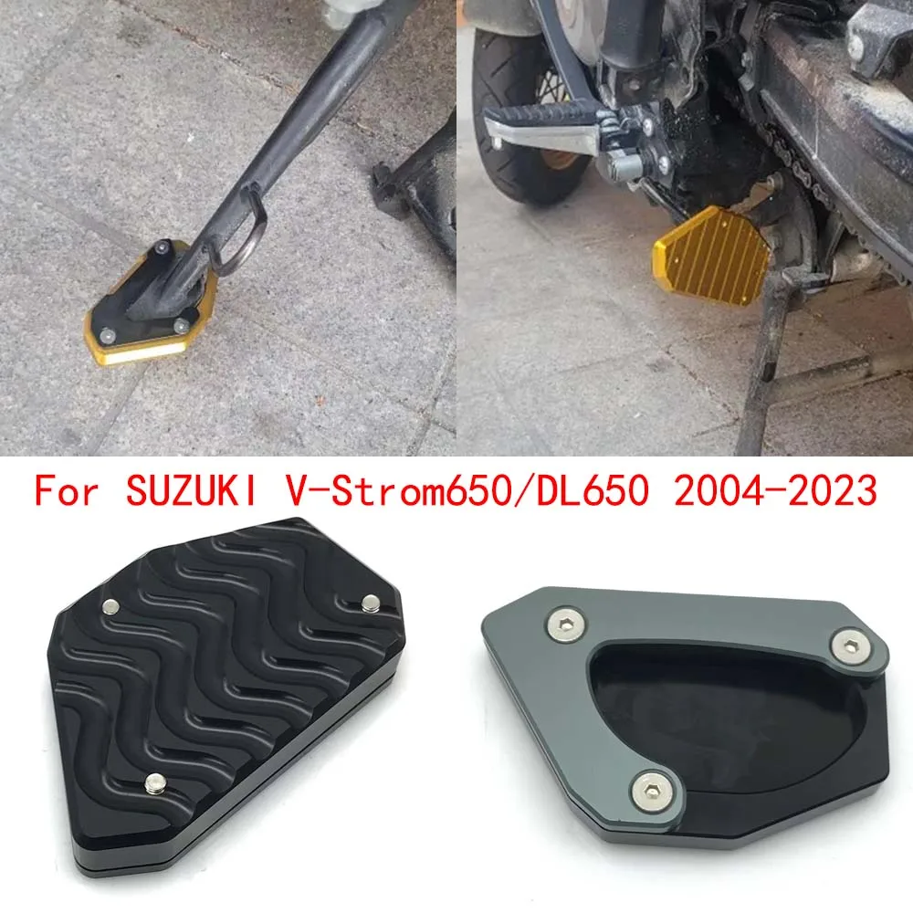 

V-Strom650/DL650 CNC Aluminum Motorcycle Side Stand Enlarger Kickstand Plate Pad For SUZUKI V-Strom650 DL650 DL-650 2023-2004